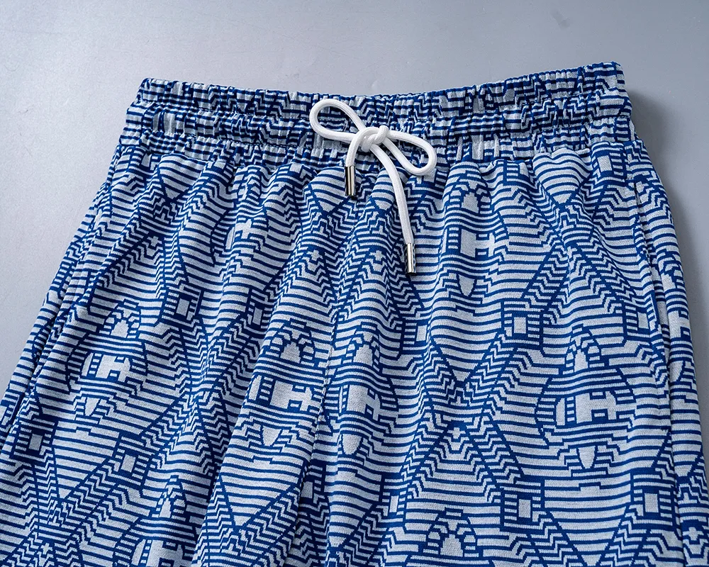 6653# 2026 spring and summer New Arrival men's lapel short-sleeved shorts suit, knitted jacquard fabric, fashionable and handsome style, comfortable fabric, rigorous workmanship, and neat wiring. Good upper body effect·Sizes M-3XL Blue